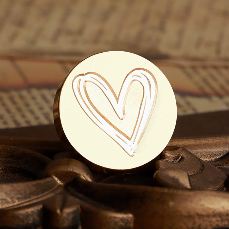 Walentynkowy Stempel Lakowy Miłość Liście Serce 25mm Zdejmowana Mosiężna Głowica Do Dekorowania Zaproszeń Pozdrowień Prezentów Kopert