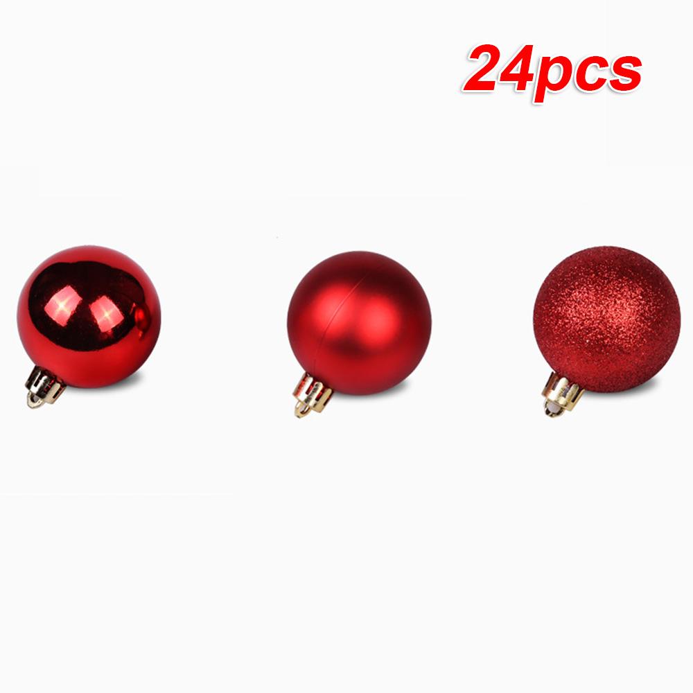 Živé 6cm vánoční koule, sada 24 kusů, slavnostní dekorace