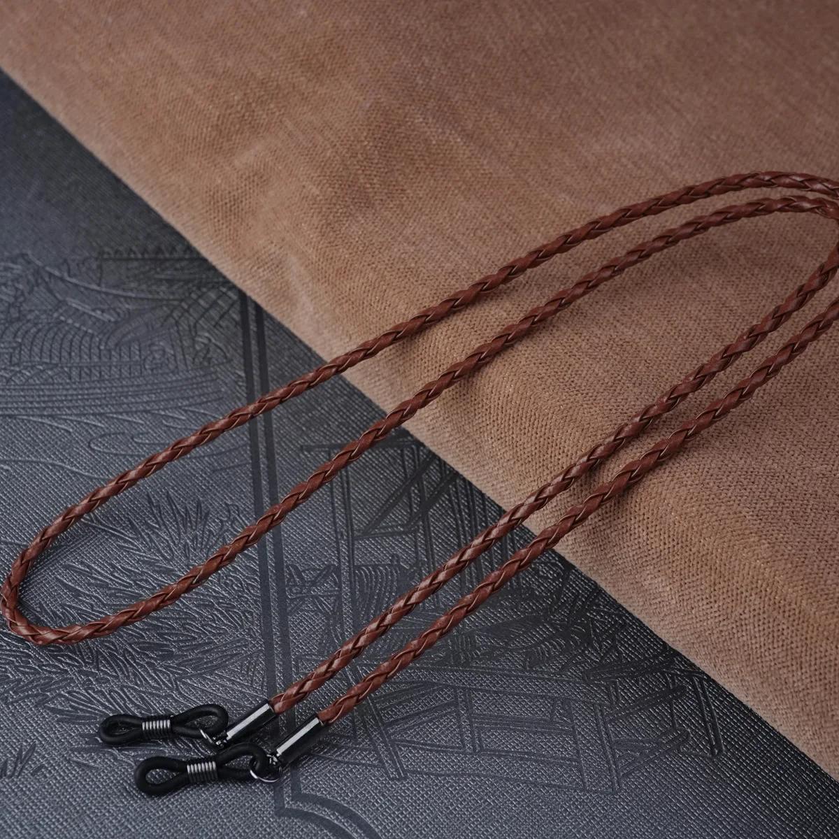 

1pc Women Men Glasses Leather Rope Chain Woven Glasses Lace Up Outdoor Sports Non-slip Glasses Accessorie(11 Colors for Choose)