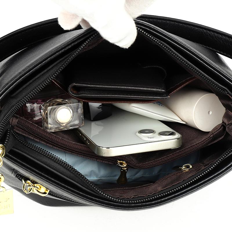 Borsa a Spalla Vintage da Donna in PU Grande Capacità Borsa a Tracolla Piccola Quadrata