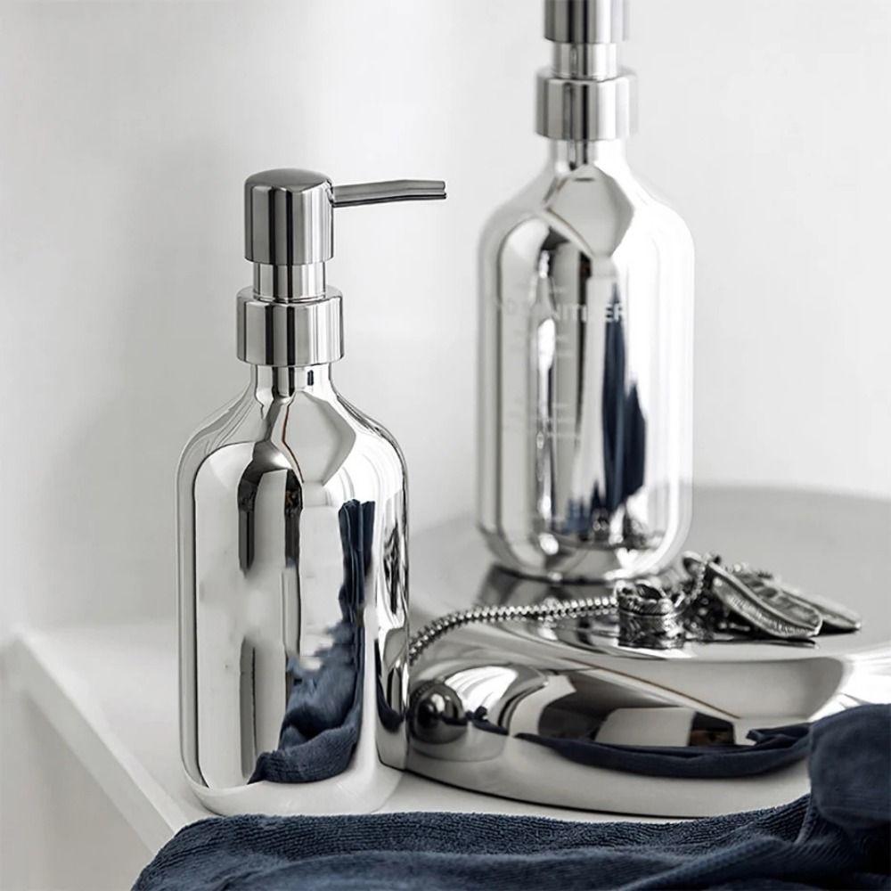 Saboneteira Eletrogalvanizada Recarregável para Mãos/Louça Recipiente Autossustentável Frasco Bomba Vazio Banheiro