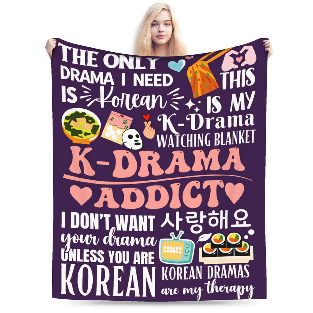 K-Drama K Pop Korean Blanket Quality Super Warm Throw Blanket Winter Child Home Decor Funny Bedspread