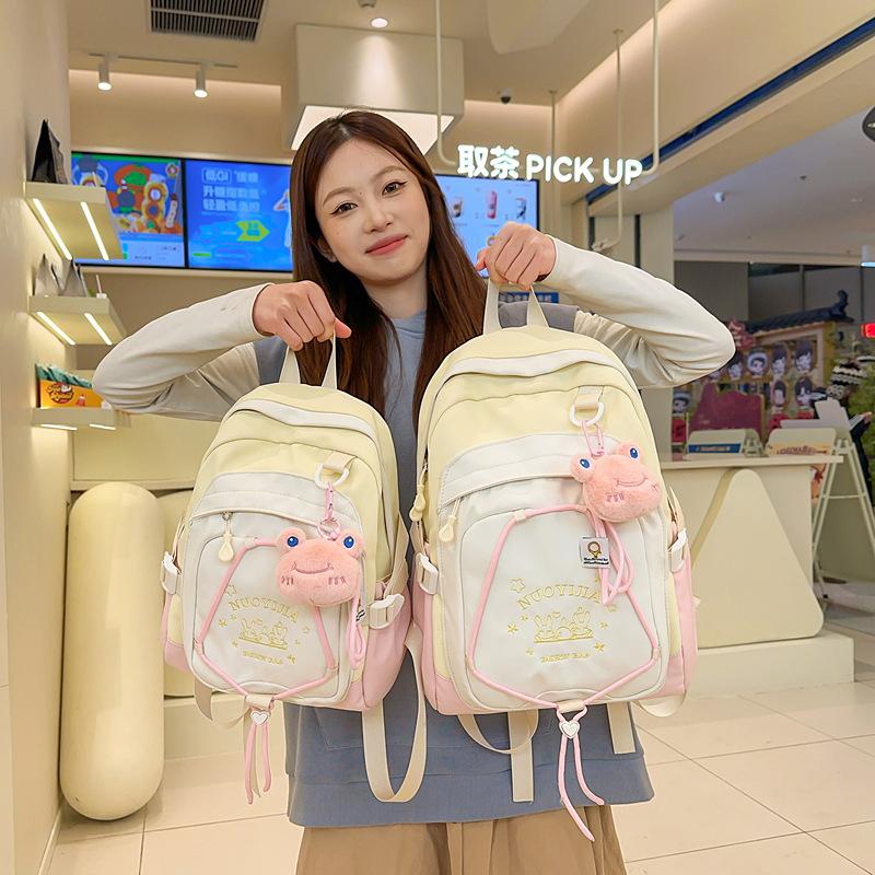 Schoolbag Japanese Color Matching Casual Travel Small Backpack Girl Junior High School Student Large Capacity Backpack 1st Grade Backpack