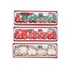 3Pcs Miniature Wooden Train Christmas Decorations for Holiday Tree and Tabletop Festive Ornaments Seasonal Party and Home Decor