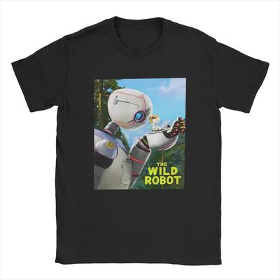The Wild Robots T-Shirt for Men 2024 New Cartoon Awesome Cotton Tee Shirt Crew Neck Short Sleeve T Shirts Gift Idea Merch