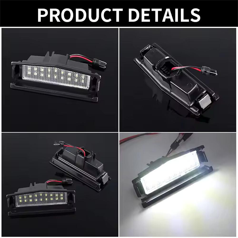 2 Pcs Car White LED License Plate Lights Tag Lamp For Mazda MX5 Miata 2016-2022