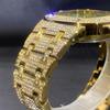Luxury Diamond Watch for Men Hip Hop Style Bling Iced Out Wristwatch Fashion Square Steel Waterproof Clock