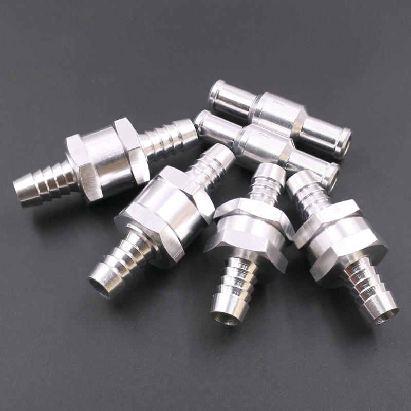 One-way Valve 6/8/10/12/14/16mm Aluminium Alloy Check Valve for Diesel, Petrol, Water Hand Pumps Oil Supply Fittings