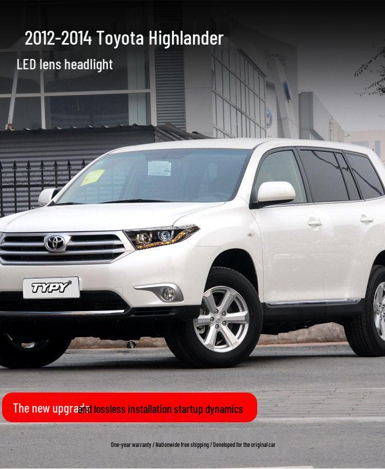 LED Projector Xenon Headlight Assembly for 12-14 Toyota Highlander with DRL and Flowing Light