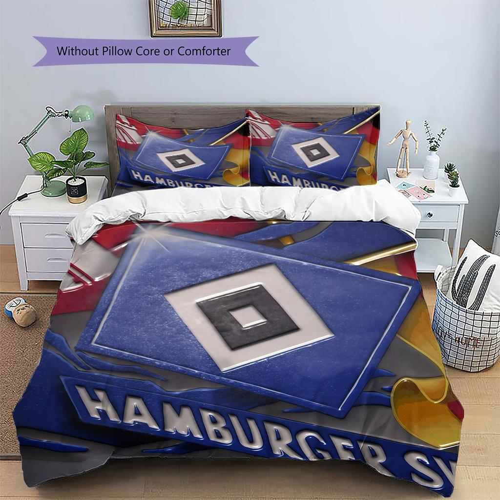 Hamburg Football Team Pattern Bedding Home Decoration Birthday Gift (1 * duvet cover + 2 * pillowcase, without core)
