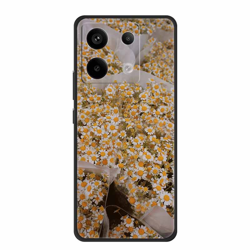 For Redmi Note 13 pro Case Pink Phone Case Fashion Silicone TPU Soft Back Cover Redmi Note 13 Pro Flower Capa 6.67" Cats Coque