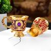 Vintage European Alloy Goblet Embossed Enamel Mini Liquor Wine Cup Multi Colors For Wedding Home Bar Table Decor Gift