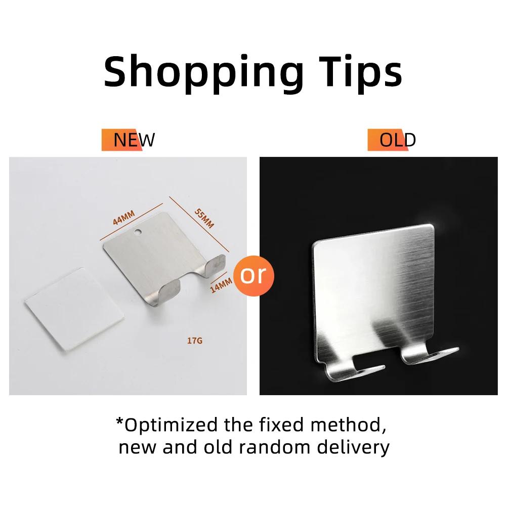 Stainless Steel Razor Holder, Shaving Stand, Bathroom Shaver Storage Rack, Hook Organizer, 2Pcs