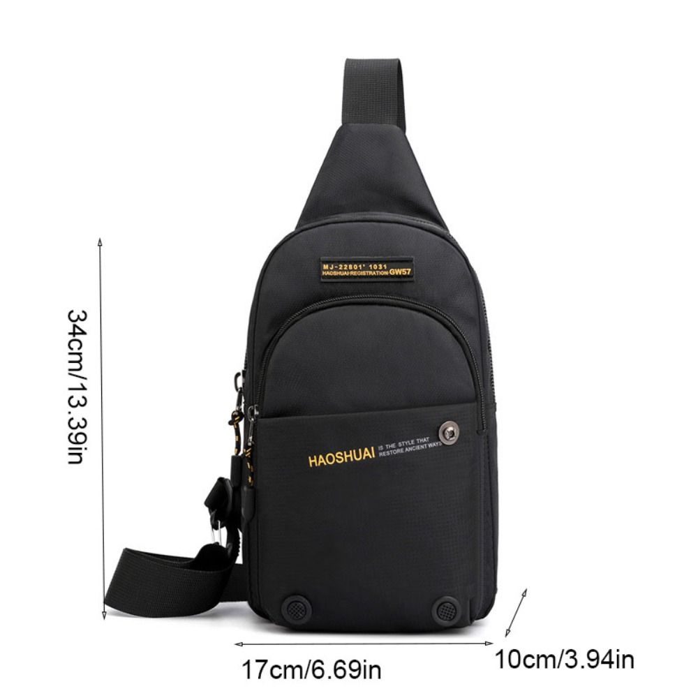 Large Capacity Sports Chest Bag Waterproof Nylon Shoulder Bag Fashion Men's Crossbody Bag  Unisex