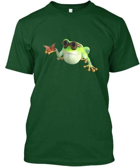 Funny Nature-loving Frog In Goggles TTshirt Made in the USA Size S to 5XL S