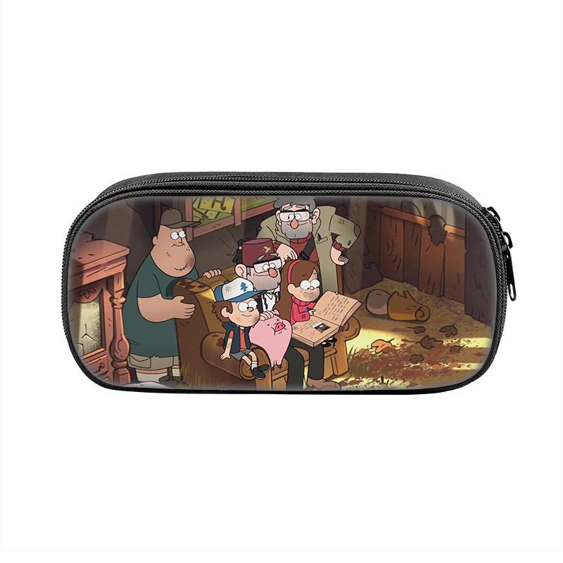 Gravity Falls Cartoon Pencil Case Large Capacity Nylon School Supply Organizer For Students