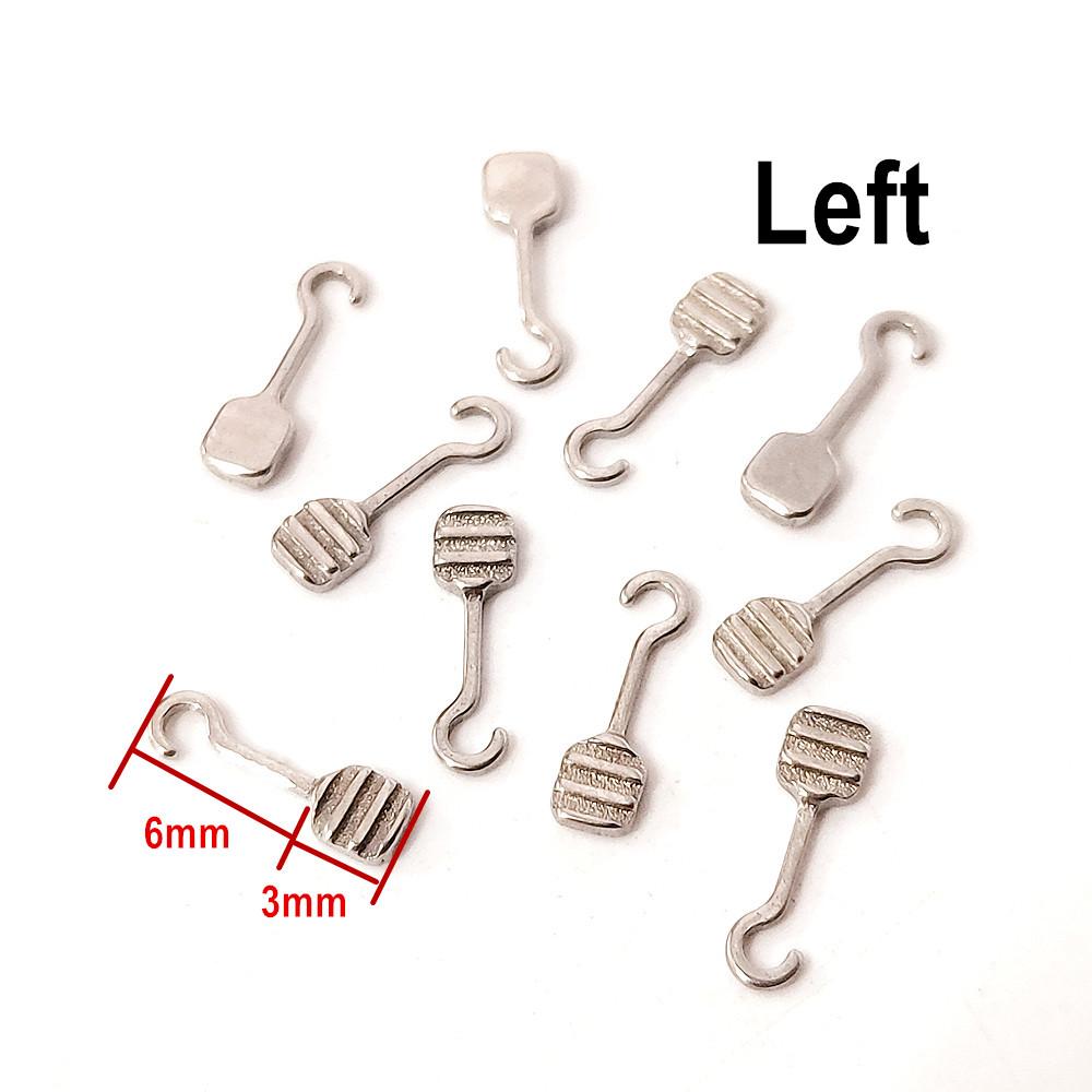 Dental Kieferorthopädische Schiebe Crimpbaren Haken Crimpen Haken Mesh Basis Bondable Monoblock Rechts/Links Zahnarzt Zubehör Material