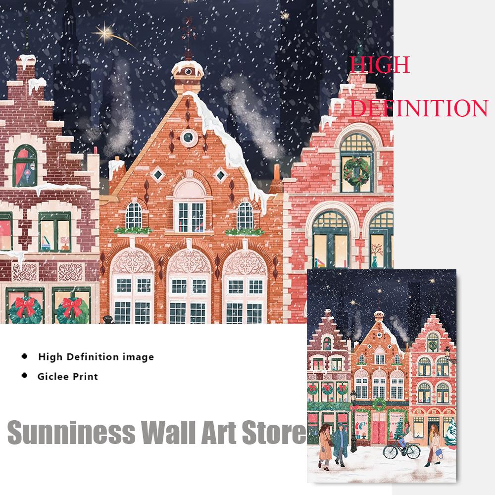 Weihnachtsgeschenk Reise London Paris Prag Wandkunst Leinwandmalerei Ferienhaus Poster und Drucke für Wohnzimmer Wohnkultur