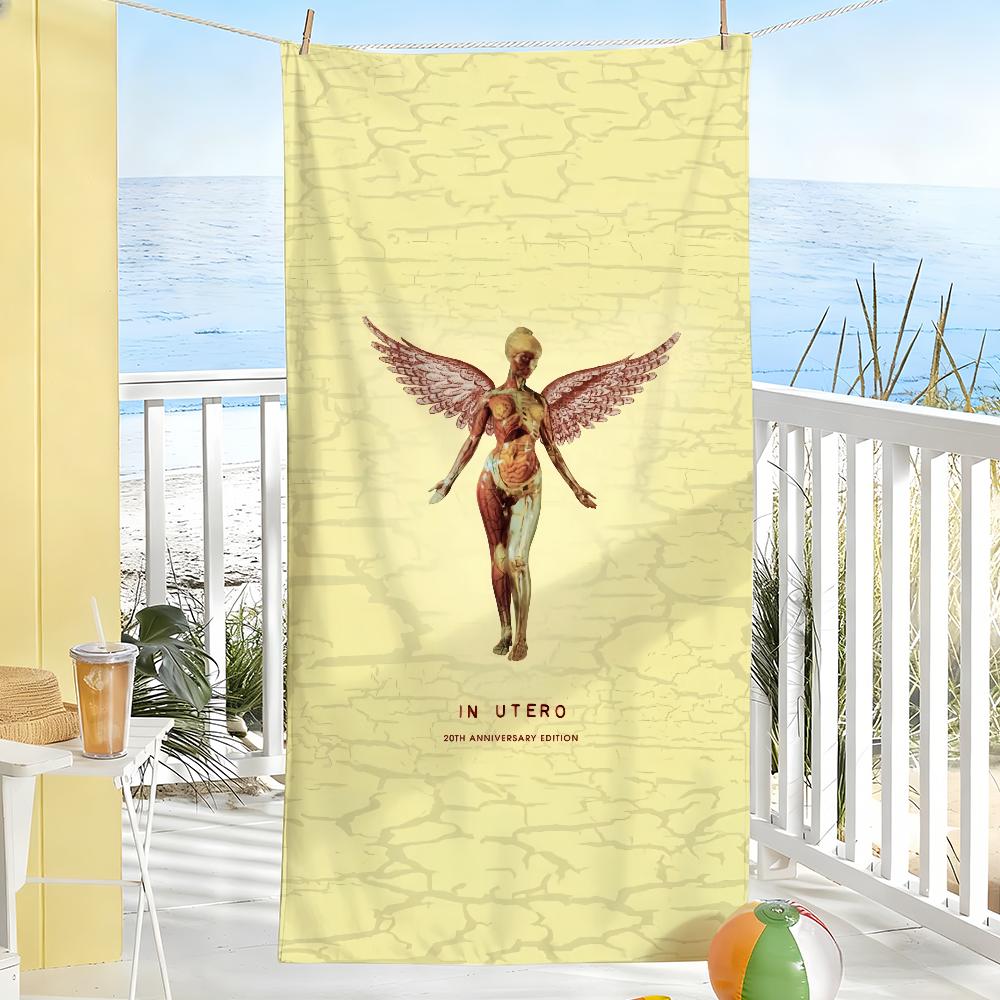 Rock Band Logo Handtuch Weich Pool Geschenk Für Reise Fitnessstudio Dusche Camping Schnelltrocknend Sport N-Nirvana-S Große Strandhandtücher