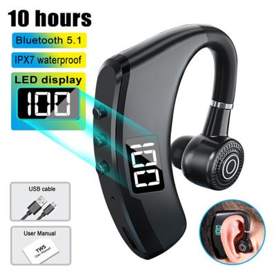 V9 Pro Drahtloses Bluetooth-kompatibles Headset LED Smart Display Business Freisprech-Ohrbügel-Ohrhörer mit Mikrofon
