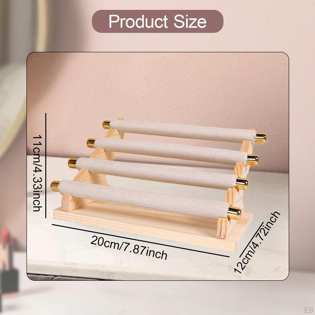 Holder Stand Wooden Base, Detachable, Versatile, Jewelry Organizer for Vanity Dresser Show Shop re