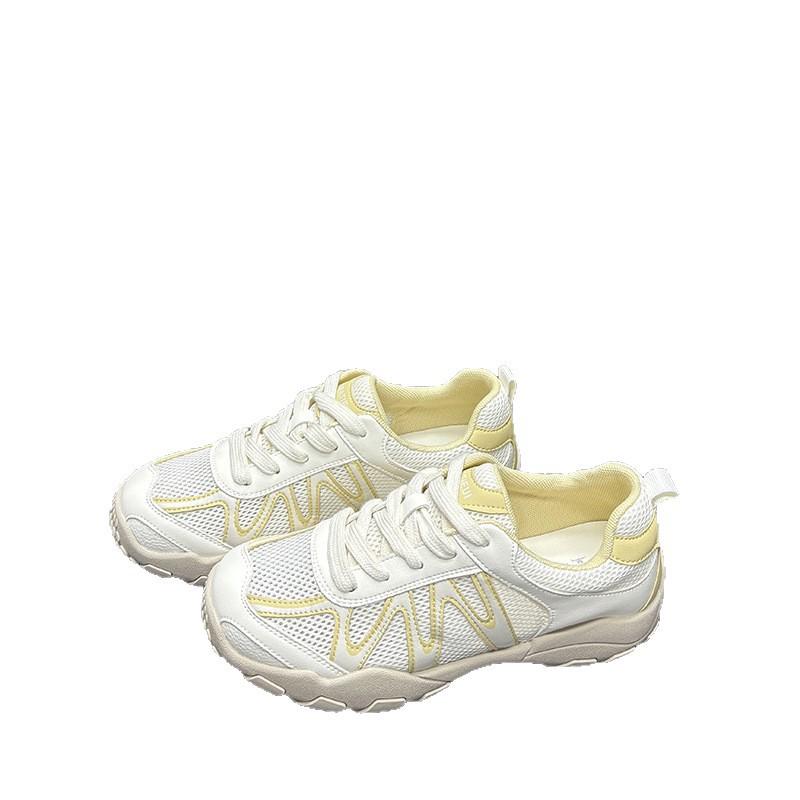 [Fanfuna] Mesh Forrest Gump Shoes Women's 2025 Summer New Round Head Thick Bottom Breathable Thin Casual Sports Trend