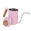 Edelstahlgriff Tropfkaffeekanne Schwanenhalsausguss Tropfkessel Kaffee Teekanne Pink600ml