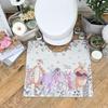 Disney Winnie the Pooh PVC Toilet 55 X 60 Cushion Mat and Mat, Approx. Cm, Water-Repellent, Wipe-Clean, (Eeyore, Tigger, Piglet) (SB-697-D)