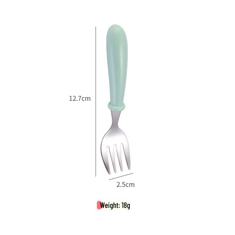 

Детский мультяшный набор столовых приборов из нержавеющей стали – Вилка, ложка и коробка с круглой ручкой. Подарок для малышей и мам