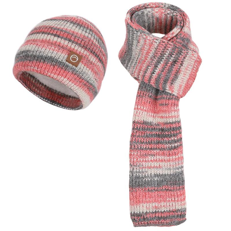 Winter Outdoor Warm Fashion Knitted Hat Women's Gloves Hat Scarf 3-Piece Set