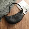 Johnature Handmade Genuine Leather Cow Horn Bag Texture Commuting Soft Cowhide Solid Color Women's Shoulder Bag