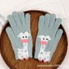 Winter Cartoon Thick Cute Warm Couples Student Cold Proof Knit Wool Riding Touchscreen Gloves