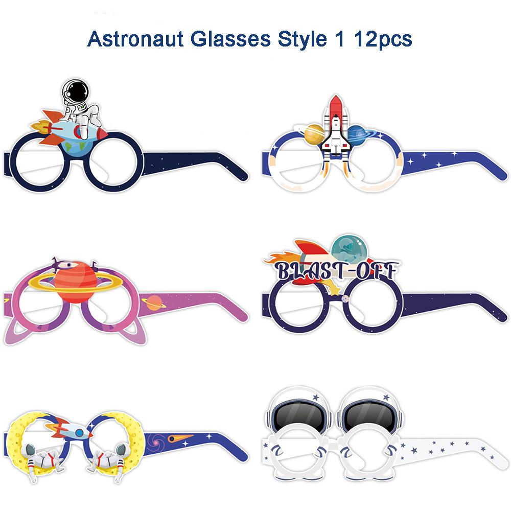 Space Tableware Set Plates Paper Cups Glasses Flags Disposable Tableware Birthday Parties Outer Space Party Supplies