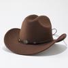 Ethnic style hat women's felt western cowboy hat summer couple top hat men's high-end retro jazz hat