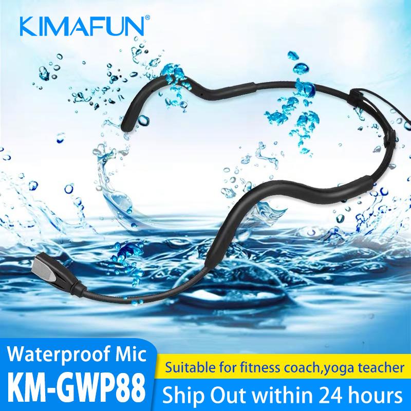 KIMAFUN 2.4G Wireless Headset Microphone Waterproof Sweatproof Mic for Fitness Coach Yoga Dance Teacher School Classroom Speaker