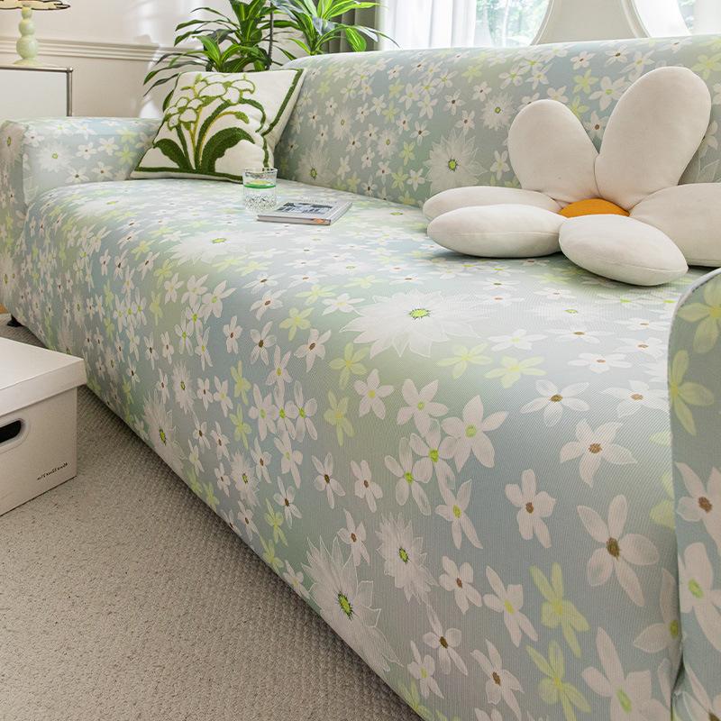 New Summer Elastic All Inclusive Sofa Cover Universal Lazy Protective Cover Cover Cloth Cool Ice Silk Sofa Cover