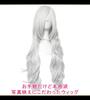 CaseEden Cosplay Wig, Long Curly Hair, 80cm, Heat-Resistant, Silver, Includes 2 Wig Nets