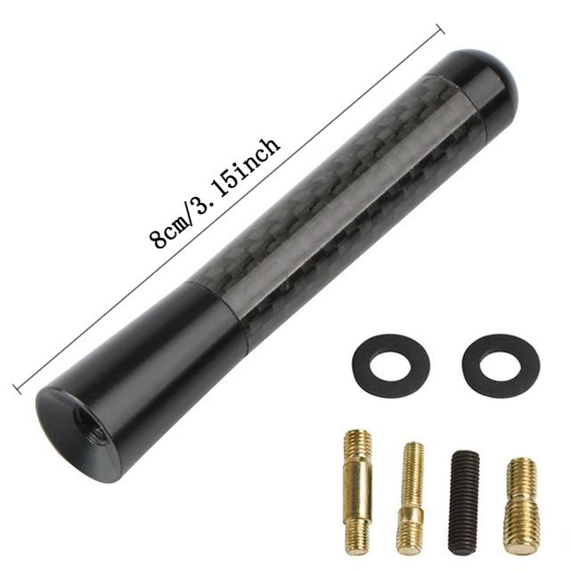 Radio Aerial Antenna Car Roof Antenna Carbon Fiber 3.5/8/12cm Radio FM/AM Metal Receiving Antennas Short Stubby Mast Antenna