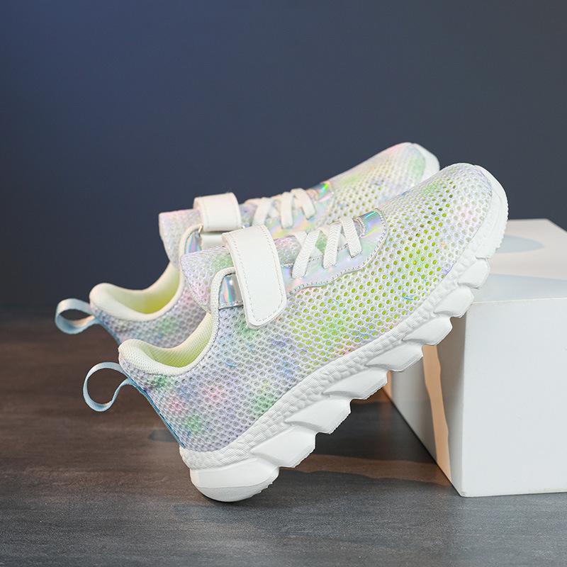 Classmate 2025 Spring and Summer New Children's Casual Fly-woven Lightweight Velcro Sneakers Breathable Color Soft-soled Mesh Shoes