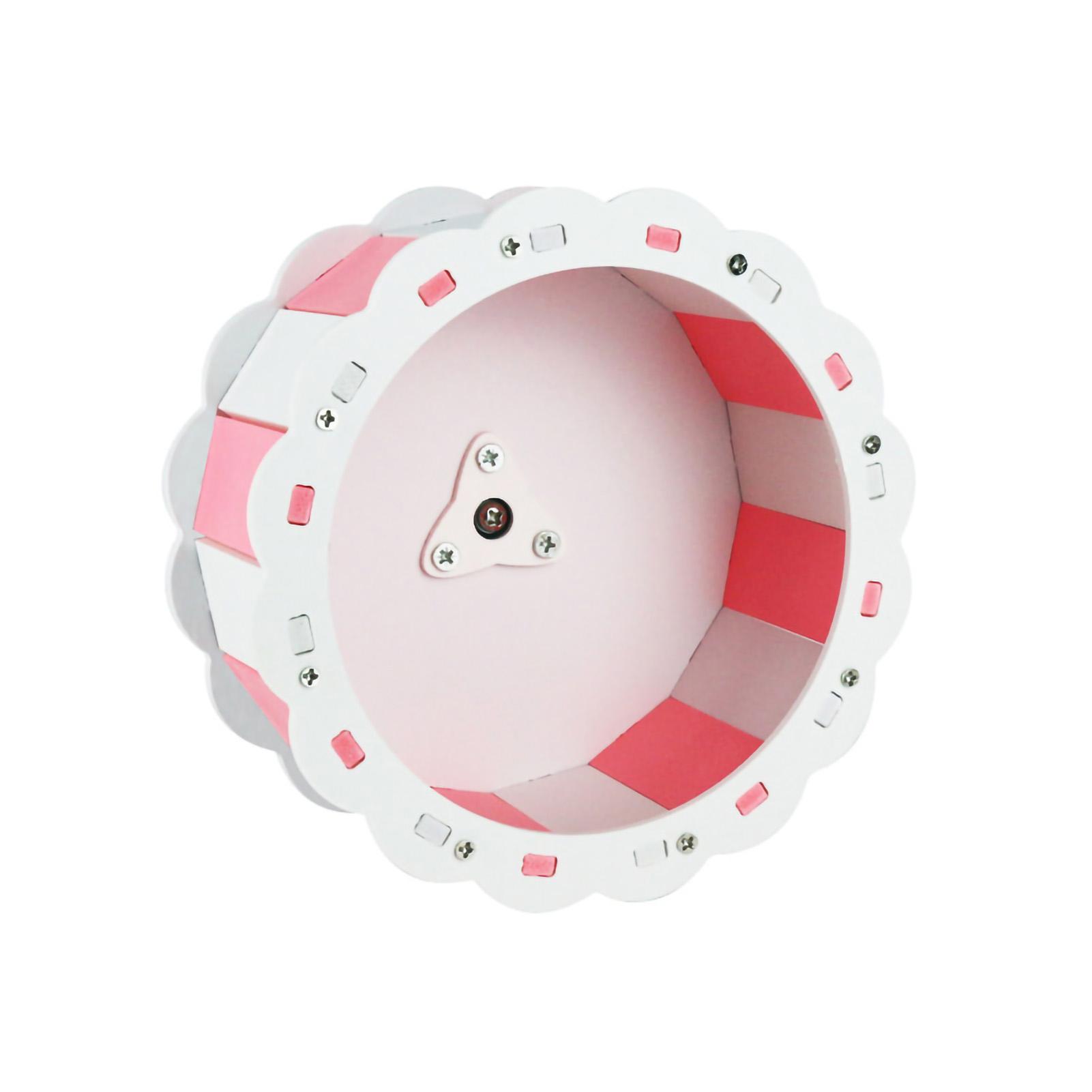 

Колесо для хомяка, бесшумное, в форме подсолнуха, ПВХ, сборка, беговое колесо для домашних животных, для занятий спортом с хомяками 13cm/5.1in розовый