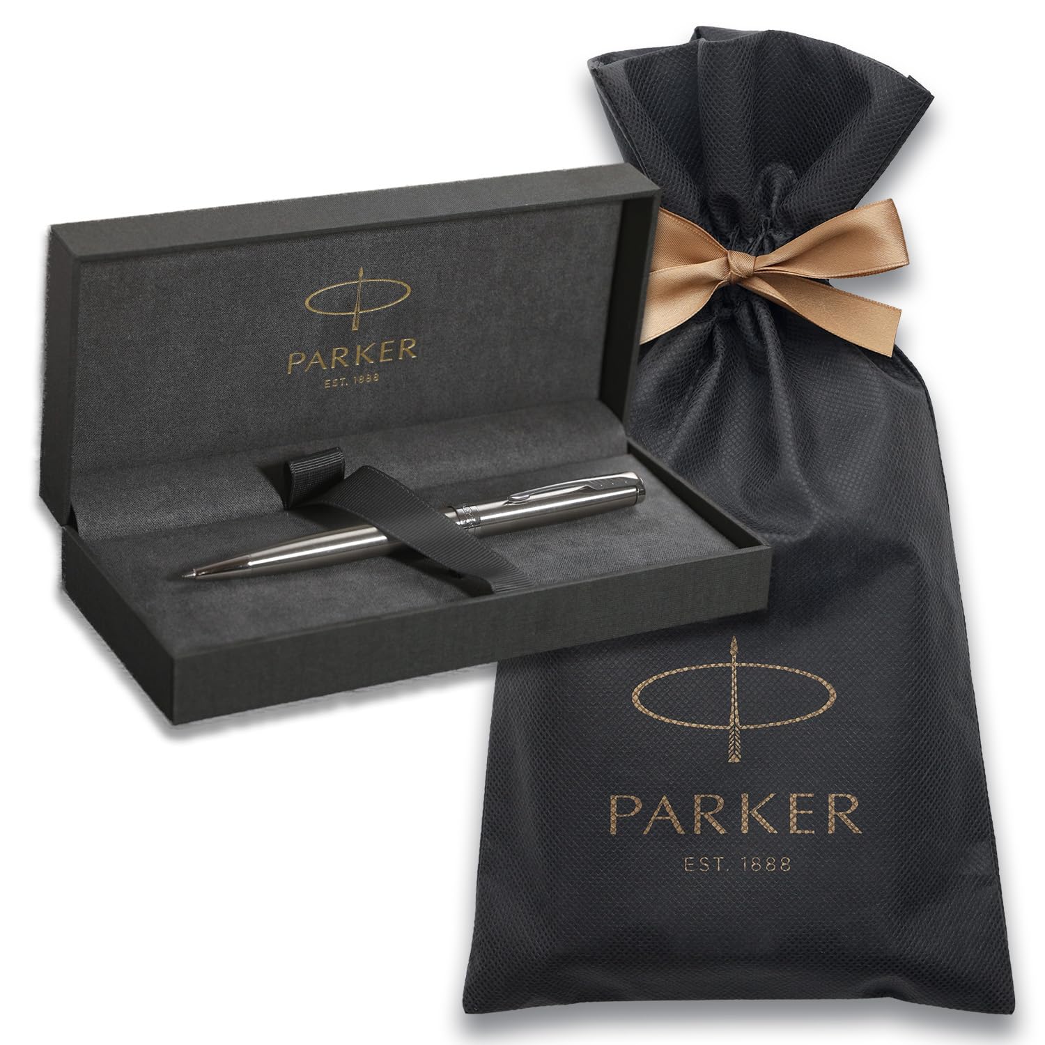 

PARKER Sonnet Stainless Steel Ballpoint Medium Comes in a Brand Logo Wrapping Bag and Gift Perfect as a Premium Official Product Number 1950871 V3