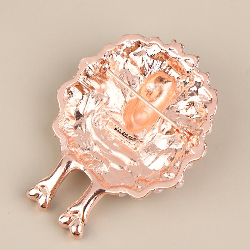 Broșă Animal Desene Animate Incrustată cu Perle Broșă Oaie Norocoasă Minunată Aliaj Broșă Cadou