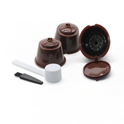 3pcs Reusable Coffee Capsule Filter Cup Fit for Nescafe Dolce Gusto  Equipped with Spoon Brush
