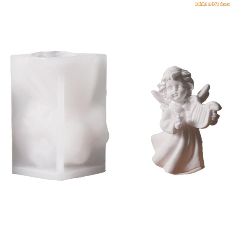 K1AE Angel Wine Statue Silicone Molds Silicones Mould Easy Demodling for Epoxy Resin Soap Making
