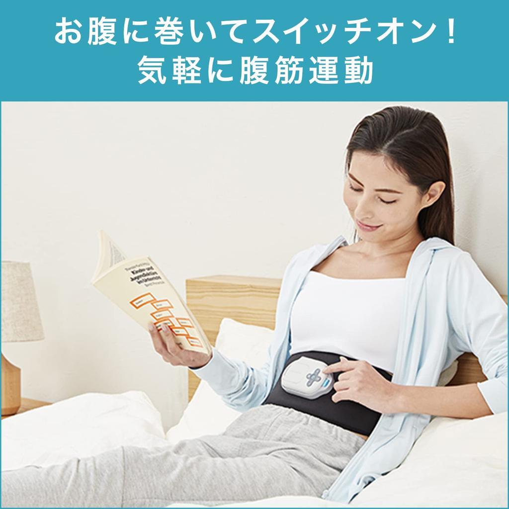 Shop Japan Active Slender Ab Belt, 2-Pad Set, Belt-Type EMS Device for Abdominal Muscles, Diet, and Muscle Training [Authentic] ACT-AM01 Black