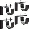 2pcs No Drill Curtain Rod Bracket, Adjustable Metal Heavy Duty Curtain Rod Holders, Screwless Curtain Rods Brackets