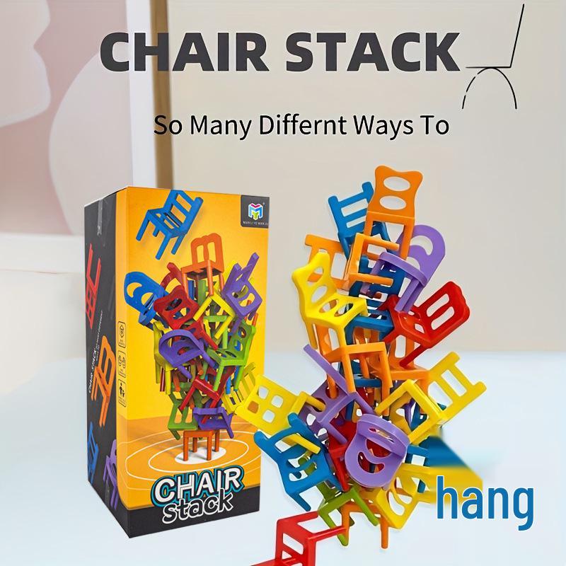 Plus Size Educational Stacking Chair Toy for Kids - Interactive Parent-Child Fun Stool