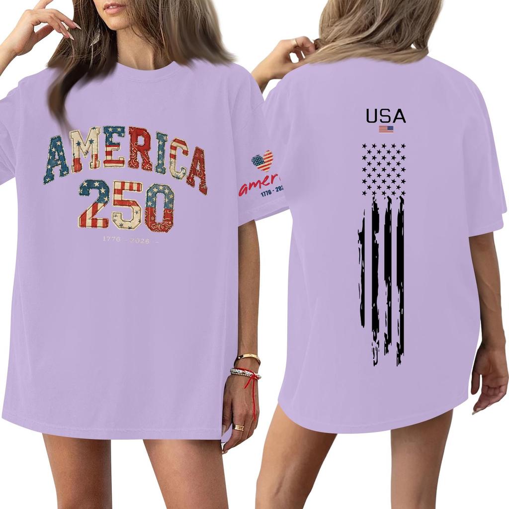Women's Casual Fashion Round Neck Casual Print Short Sleeve T-Shirt Top