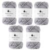 Amity Baumwollgarn, Extra Dick, 30g (ca. 36m), 100% Baumwolle, Hergestellt in Japan, 5er-Set, Grau