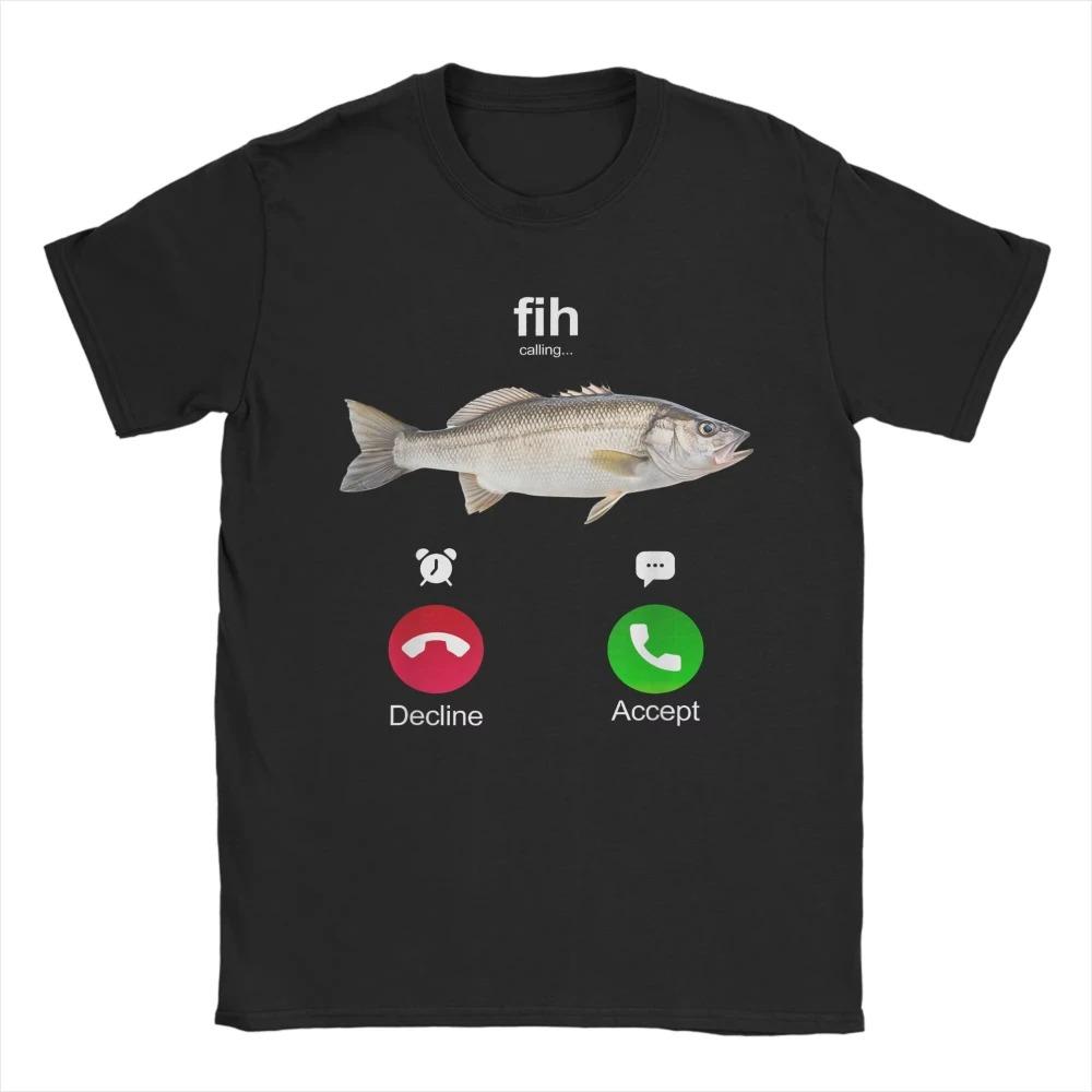 

Unisex Cotton TShirt Fish Call Reminder Message Reject Answer Phone Fish Pattern Awesome Short Sleeve Top Women And Men Tshirt 4XL